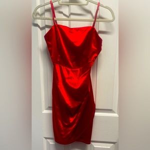 Red Satin Mini Dress